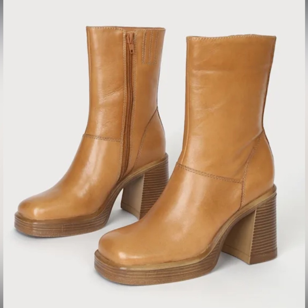 Steve Madden Fantsie platform boot tan leather